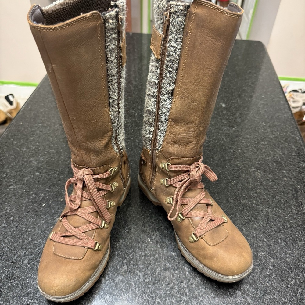 🥾 Merrell Eventyr Peak Waterproof Boots Womens 7 M Dark Earth Leather J01896